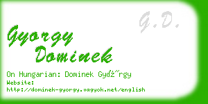 gyorgy dominek business card